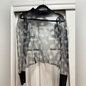 sheer polka dot Mango top